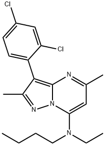 N-Butyl-3-(2,4-dichlorophenyl)-N-ethyl-2,5-dimethylpyrazolo[1,5-a]pyrimidin-7-amine 结构式