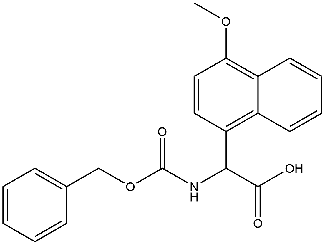 4-Methoxy-α-[[(phenylmethoxy)carbonyl]amino]-1-naphthaleneacetic acid 结构式