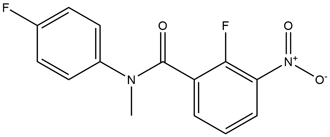 2-fluoro-N-(4-fluorophenyl)-N-methyl-3-nitrobenzamide 结构式