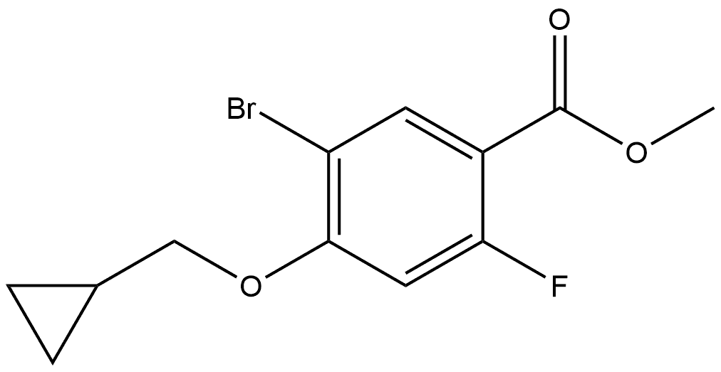 Methyl 5-bromo-4-(cyclopropylmethoxy)-2-fluorobenzoate 结构式