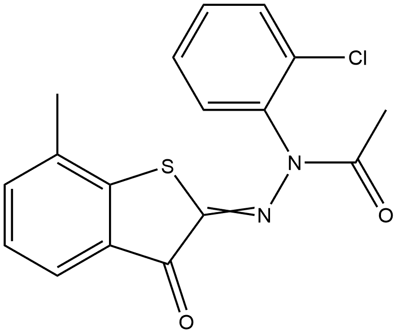 Acetic acid, 1-(2-chlorophenyl)-2-(7-methyl-3-oxobenzo[b]thiophen-2(3H)-ylidene)hydrazide 结构式