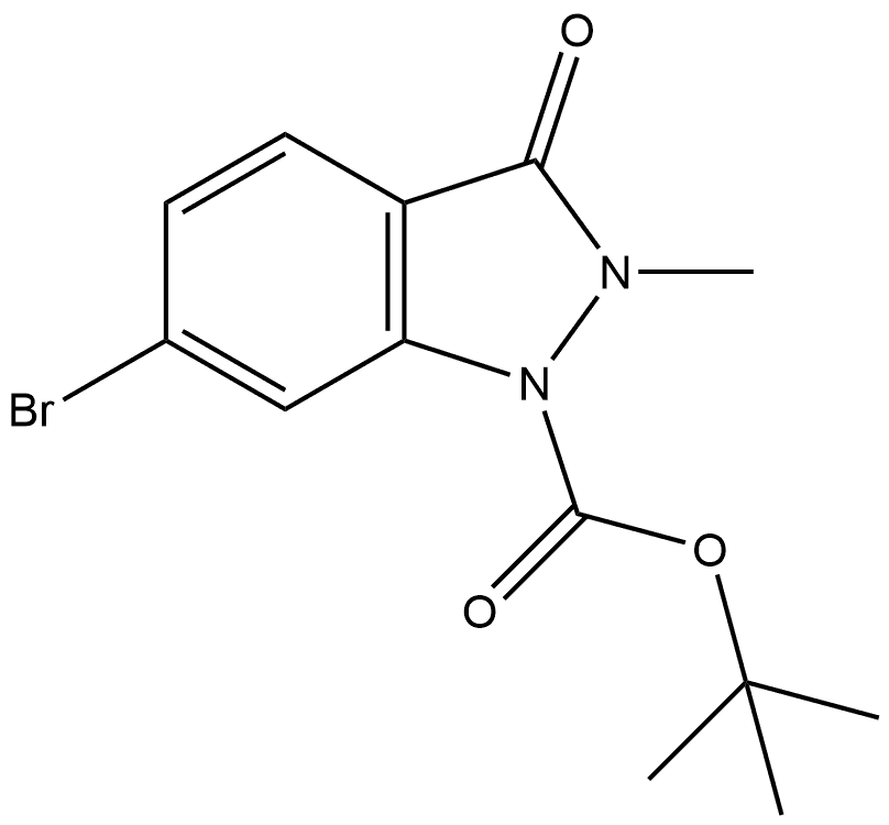 tert-butyl 6-bromo-2-methyl-3-oxo-indazole-1-carboxylate 结构式