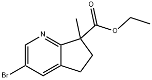 5H-Cyclopenta[b]pyridine-7-carboxylic acid, 3-bromo-6,7-dihydro-7-methyl-, ethyl ester 结构式