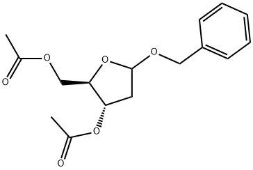 D-erythro-Pentofuranoside, phenylmethyl 2-deoxy-, 3,5-diacetate 结构式
