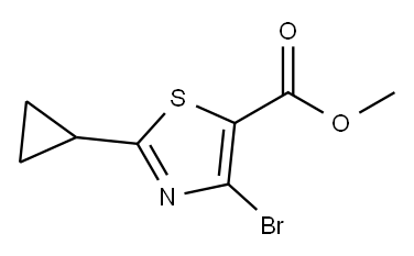 4-溴-2-环丙基噻唑-5-羧酸甲酯 结构式