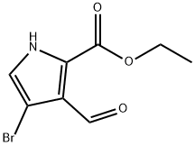 4-溴-3-甲酰基-1H-吡咯-2-羧酸乙酯 结构式