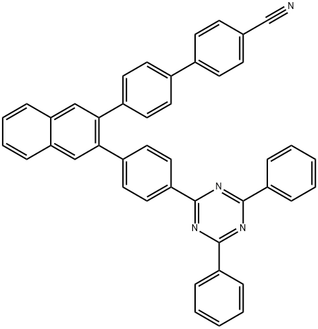 4'-(3-(4-(4,6-二苯基-1,3,5-三嗪-2-基)苯基)萘-2-基)-[1,1 '-联苯]-4-腈 结构式