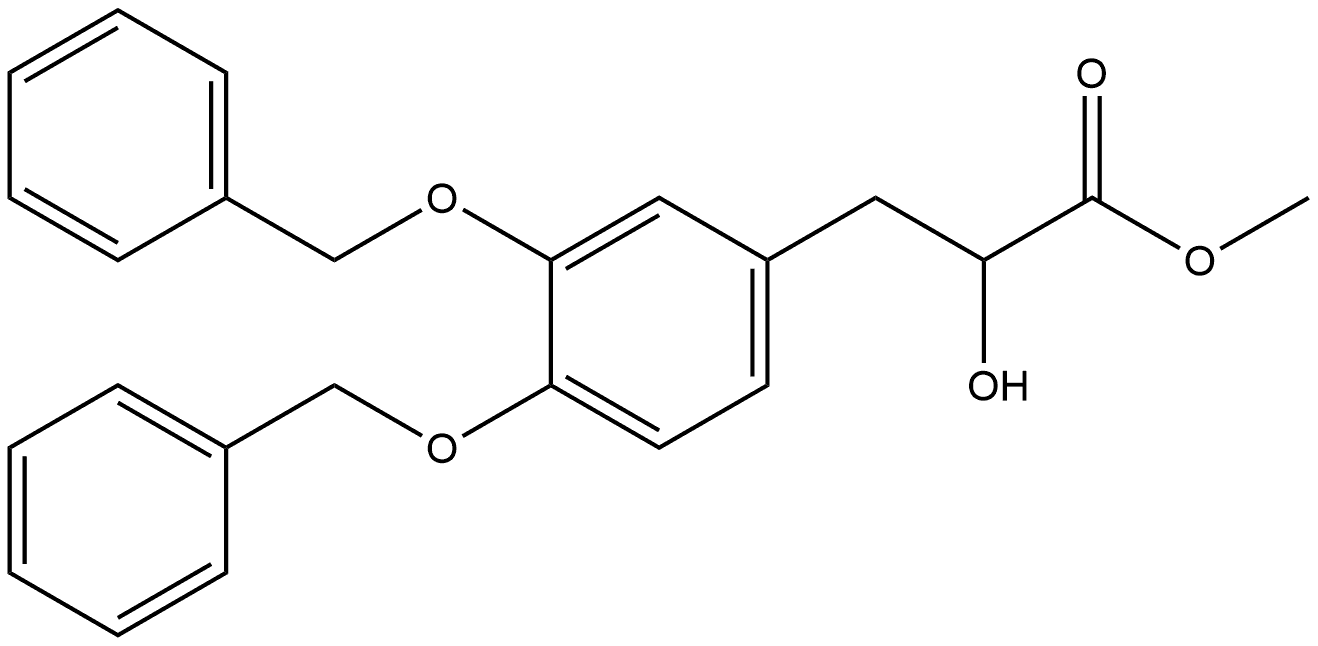 3-[3,4-双(苄氧基)苯基]-2-羟基丙酸甲酯 结构式