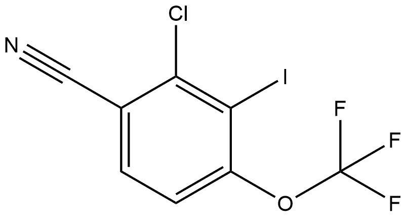 2-Chloro-3-iodo-4-(trifluoromethoxy)benzonitrile 结构式