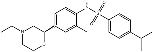 Benzenesulfonamide, N-[4-[(2S)-4-ethyl-2-morpholinyl]-2-methylphenyl]-4-(1-methylethyl)- 结构式