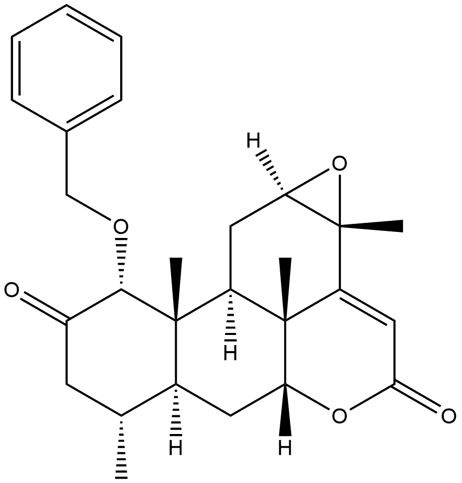 Picras-14-ene-2,16-dione, 12,13-epoxy-1-(phenylmethoxy)-, (1α,12α,13β)- (9CI) 结构式
