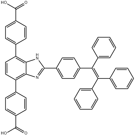 Benzoic acid, 4-[4-(4-carboxyphenyl)-2-[4-(1,2,2-triphenylethenyl)phenyl]-1H-benzimidazol-7-yl]- 结构式