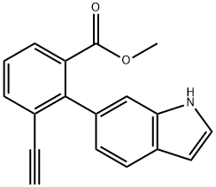 methyl 3-ethynyl-2-(1H-indol-6-yl)benzoate 结构式