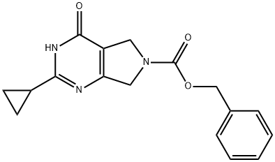 Benzyl 2-cyclopropyl-4-oxo-5,7-dihydro-3H-pyrrolo[3,4-d]pyrimidine-6(4H)-carboxylate 结构式