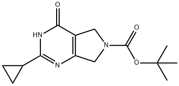 tert-Butyl 2-cyclopropyl-4-oxo-5,7-dihydro-3H-pyrrolo[3,4-d]pyrimidine-6(4H)-carboxylate 结构式