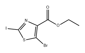 5-溴-2-碘噻唑-4-甲酸乙酯 结构式