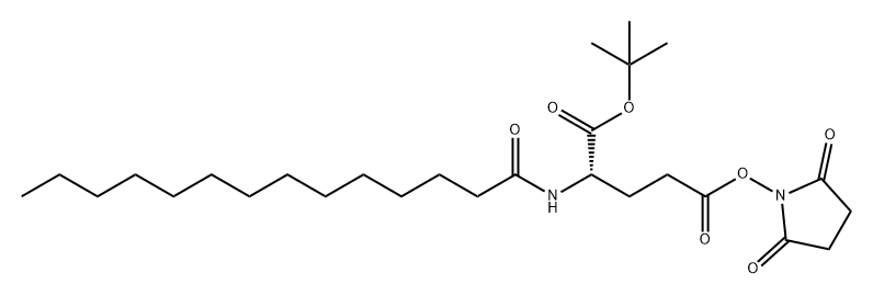 L-GLUTAMIC ACID, N-(1-OXOTETRADECYL)-, 1-(1,1-DIMETHYLETHYL) 5-(2,5-DIOXO-1-PYRROLIDINYL) ESTER 结构式