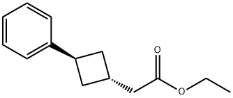 Cyclobutaneacetic acid, 3-phenyl-, ethyl ester, trans- 结构式