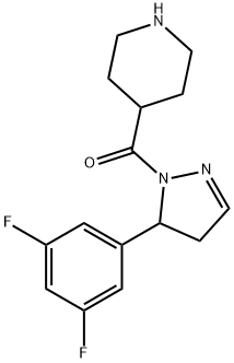 Methanone, [5-(3,5-difluorophenyl)-4,5-dihydro-1H-pyrazol-1-yl]-4-piperidinyl- 结构式