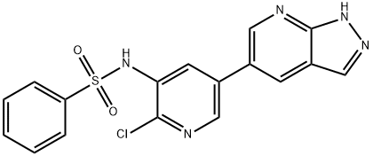 Benzenesulfonamide, N-[2-chloro-5-(1H-pyrazolo[3,4-b]pyridin-5-yl)-3-pyridinyl]- 结构式