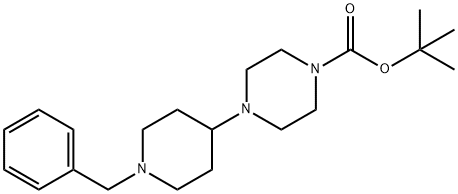 1-Piperazinecarboxylic acid, 4-[1-(phenylmethyl)-4-piperidinyl]-, 1,1-dimethylethyl ester 结构式