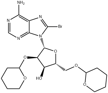 ADENOSINE,8-BROMO-2",5-BIS-O-(TETRAHYDRO-2H-PYRAN-2-YL)-(9CI) 结构式