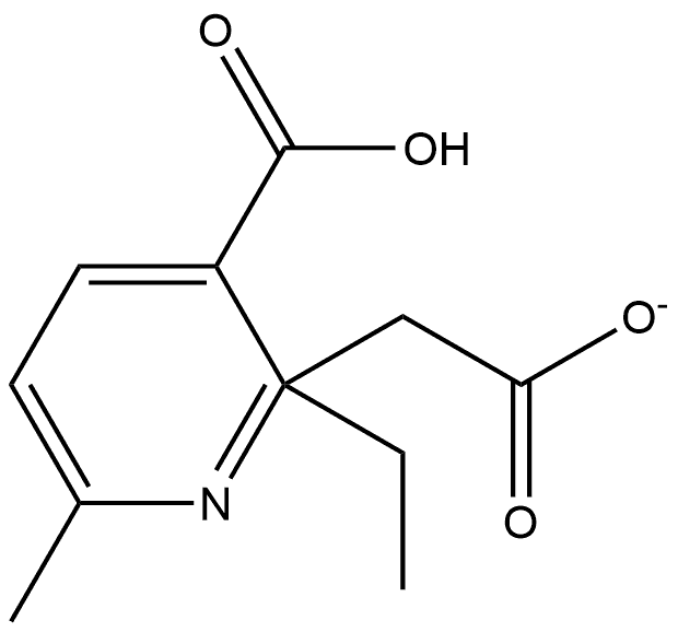 2-Ethyl 3-carboxy-6-methyl-2-pyridineacetate 结构式