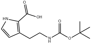 3-(2-((叔丁氧基羰基)氨基)乙基)-1H-吡咯-2-羧酸 结构式