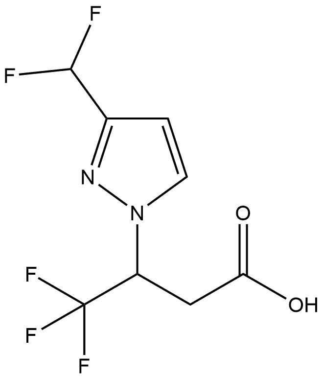 3-[3-(difluoromethyl)-1H-pyrazol-1-yl]-4,4,4-trifluorobutanoic acid 结构式