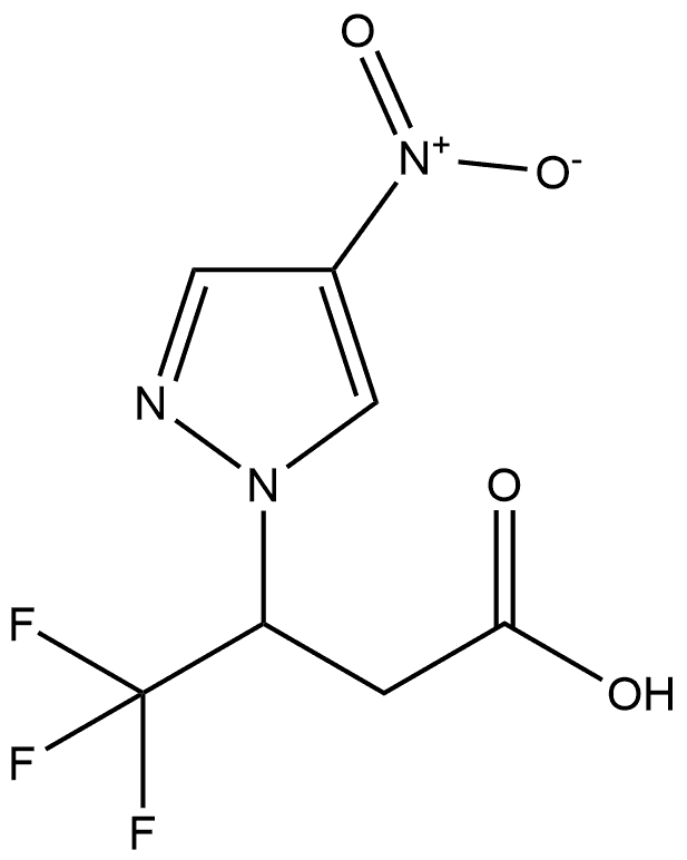 4,4,4-trifluoro-3-(4-nitro-1H-pyrazol-1-yl)butanoic acid 结构式