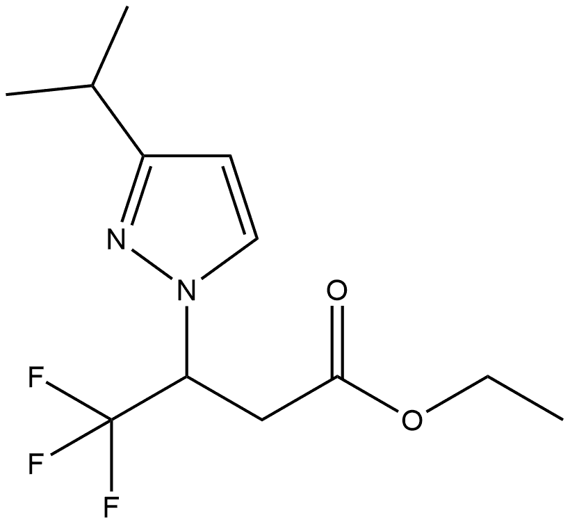 ethyl 4,4,4-trifluoro-3-(3-isopropyl-1H-pyrazol-1-yl)butanoate 结构式