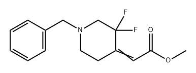 Acetic acid, 2-[3,3-difluoro-1-(phenylmethyl)-4-piperidinylidene]-, methyl ester 结构式