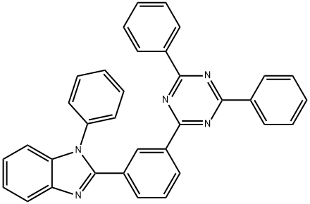 2-(3-(4,6-二苯基-1,3,5-三嗪-2-基)苯基)-1-苯基-1H-苯并[D]咪唑 结构式