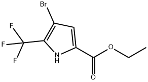 ethyl 4-bromo-5-(trifluoromethyl)-1H-pyrrole-2-carboxylate 结构式