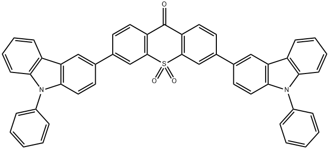 9H-Thioxanthen-9-one, 3,6-bis(9-phenyl-9H-carbazol-3-yl)-, 10,10-dioxide 结构式