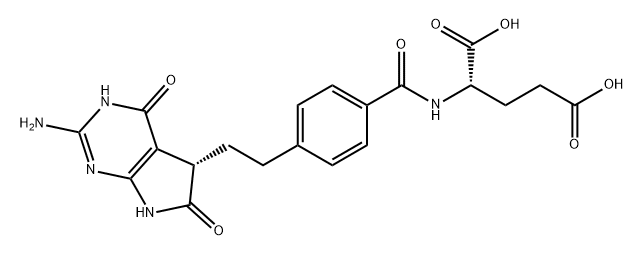 L-Glutamic acid, N-[4-[2-[(5S)-2-amino-4,5,6,7-tetrahydro-4,6-dioxo-3H-pyrrolo[2,3-d]pyrimidin-5-yl]ethyl]benzoyl]- 结构式