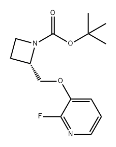 1-Azetidinecarboxylic acid, 2-[[(2-fluoro-3-pyridinyl)oxy]methyl]-, 1,1-dimethylethyl ester, (2S)- 结构式