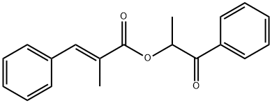1-OXO-1-PHENYLPROPAN-2-YL (E)-2-METHYL-3-PHENYLACRYLATE 结构式