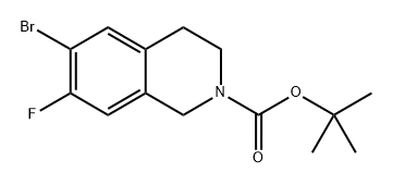 6-溴-7-氟-3,4-二氢异喹啉-2(1H)-羧酸叔丁酯 结构式