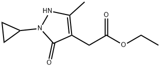 2-(2-环丙基-5-甲基-3-氧代-2,3-二氢-1H-吡唑-4-基)乙酸乙酯 结构式