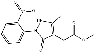 2-(5-甲基-2-(2-硝基苯基)-3-氧代-2,3-二氢-1H-吡唑-4-基)乙酸甲酯 结构式