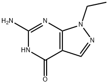 6-氨基-1-乙基-1,7-二氢-4H-吡唑并[3,4-D]嘧啶-4-酮 结构式