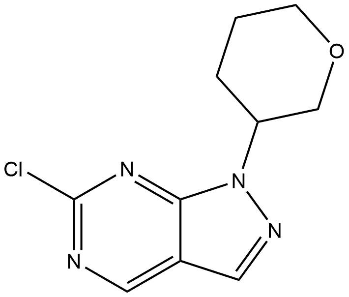 6-chloro-1-(oxan-3-yl)-1H-pyrazolo[3,4-d]pyrimidine 结构式