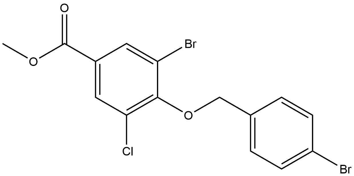 Methyl 3-bromo-4-[(4-bromophenyl)methoxy]-5-chlorobenzoate 结构式