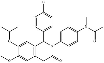 Acetamide, N-[4-[1-(4-chlorophenyl)-3,4-dihydro-6-methoxy-7-(1-methylethoxy)-3-oxo-2(1H)-isoquinolinyl]phenyl]-N-methyl- 结构式