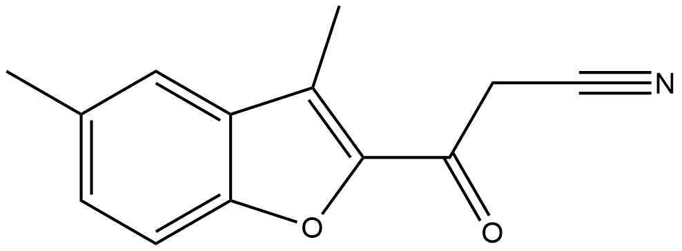 3-(3,5-二甲基苯并呋喃-2-基)-3-氧丙腈 结构式