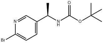 (R)-(1-(6-溴吡啶-3-基)乙基)氨基甲酸叔丁酯 结构式