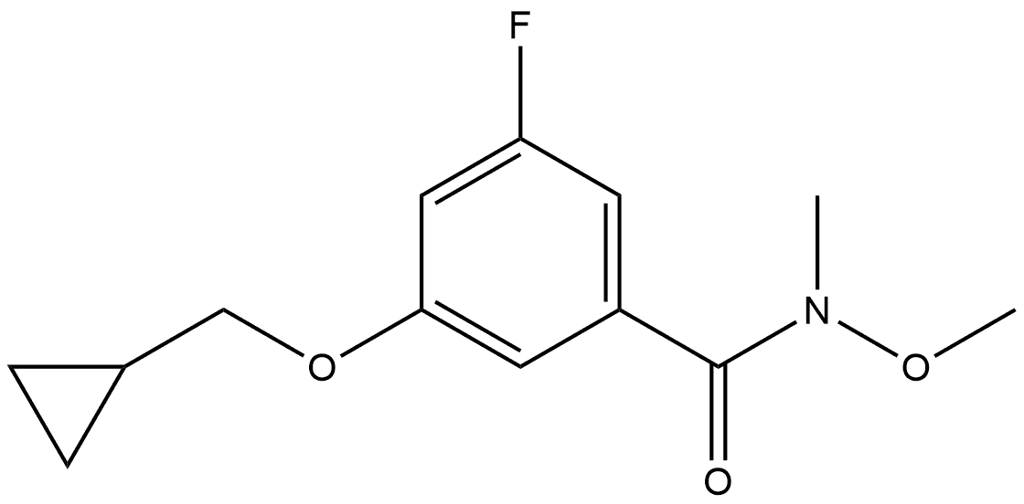 3-(Cyclopropylmethoxy)-5-fluoro-N-methoxy-N-methylbenzamide 结构式