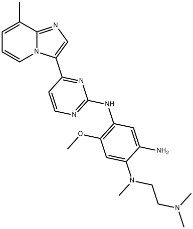 1,2,4-Benzenetriamine, N1-[2-(dimethylamino)ethyl]-5-methoxy-N1-methyl-N4-[4-(8-methylimidazo[1,2-a]pyridin-3-yl)-2-pyrimidinyl]- 结构式
