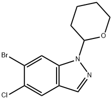 6-溴-5-氯-1-(四氢-2H-吡喃-2-基)-1H-吲唑 结构式